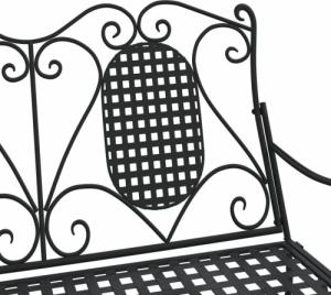 vidaXL vidaXL 2-osobowa ławka ogrodowa na biegunach, 113 cm, czarna, stalowa 7