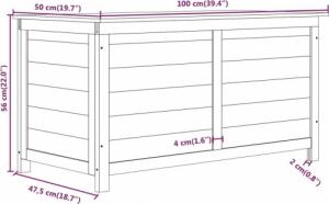 Skrzynia ogrodowa vidaXL vidaXL Ogrodowa skrzynia na poduszki, brązowa, 100x50x56 cm, jodłowa 7