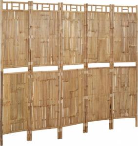 vidaXL Parawan 5-panelowy, bambusowy, 200 x 180 cm 2