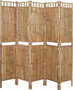 vidaXL Parawan 5-panelowy, bambusowy, 200 x 180 cm 3