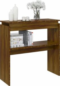 vidaXL Stolik konsolowy, brązowy dąb, 80x30x80 cm 5
