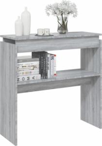 vidaXL Stolik konsolowy, szary dąb sonoma, 80x30x80 cm 5