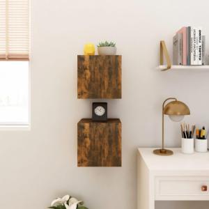 vidaXL vidaXL Wiszące szafki TV, 2 szt., przydymiony dąb, 30,5x30x30 cm 5