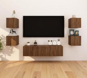 vidaXL vidaXL Wiszące szafki TV, 4 szt., brązowy dąb, 30,5x30x30 cm 5