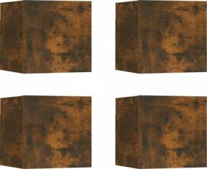 vidaXL vidaXL Wiszące szafki TV, 4 szt., przydymiony dąb, 30,5x30x30 cm 2