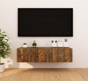 vidaXL vidaXL Wiszące szafki TV, 4 szt., przydymiony dąb, 30,5x30x30 cm 4