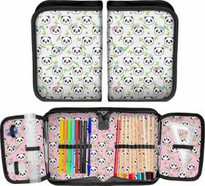 Paso Paso Zestaw szkolny, Młodzieżowy plecak, tornister + Worek na buty, Bidon, Śniadaniówka i Piórnik z wyposażeniem panda 4