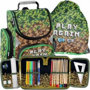 Paso Zestaw szkolny tornister, worek gimnastyczny, piórnik z wyposażeniem dla gracza 2