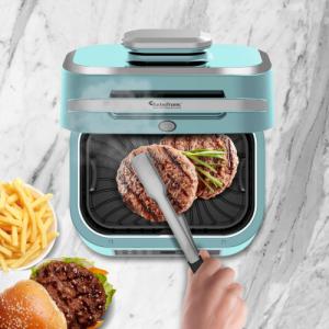Grill elektryczny TurboTronic Grill elektryczny TurboTronic frytownica air fryer 1800w 5,5L Turkusowy 4