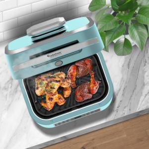 Grill elektryczny TurboTronic Grill elektryczny TurboTronic frytownica air fryer 1800w 5,5L Turkusowy 6