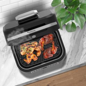 Grill elektryczny TurboTronic Grill elektryczny TurboTronic frytownica air fryer 1800w 5,5L Srebrny 8