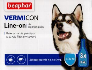 Beaphar Vermicon Dog M - Preparat na ektopasożyty dla psów 15-30 kg 1