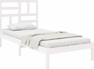 vidaXL Rama łóżka, biała, lite drewno, 75x190 cm, pojedyncza 3