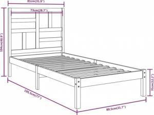 vidaXL Rama łóżka, biała, lite drewno, 75x190 cm, pojedyncza 6