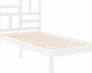vidaXL vidaXL Rama łóżka, biała, lite drewno, 90x190 cm, pojedyncza 4