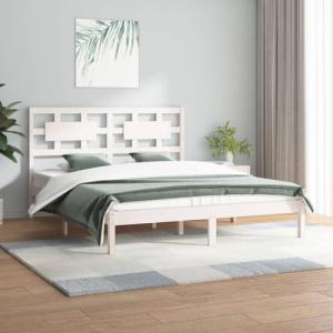 vidaXL vidaXL Rama łóżka, biała, lite drewno sosnowe, 180x200 cm, Super King 1