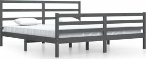 vidaXL vidaXL Rama łóżka, szara, lite drewno sosnowe, 200 x 200 cm 2