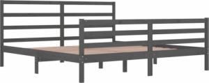 vidaXL vidaXL Rama łóżka, szara, lite drewno sosnowe, 200 x 200 cm 4