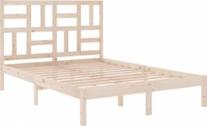 vidaXL Rama łóżka, lite drewno, 135x190 cm, podwójna 4