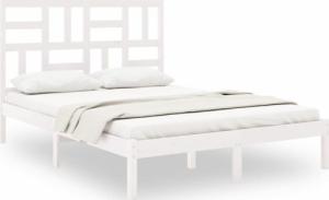 vidaXL Rama łóżka, biała, lite drewno, 120x200 cm 2