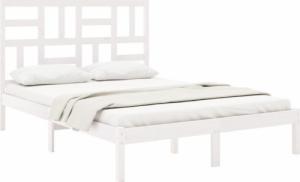 vidaXL Rama łóżka, biała, lite drewno, 120x200 cm 3