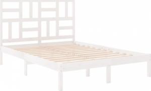 vidaXL Rama łóżka, biała, lite drewno, 120x200 cm 4