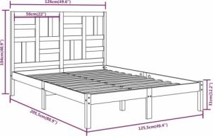 vidaXL Rama łóżka, biała, lite drewno, 120x200 cm 6