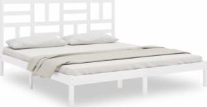 vidaXL Rama łóżka, biała, lite drewno, 200 x 200 cm 2