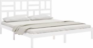 vidaXL Rama łóżka, biała, lite drewno, 200 x 200 cm 3