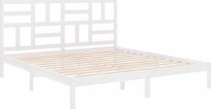 vidaXL Rama łóżka, biała, lite drewno, 200 x 200 cm 4