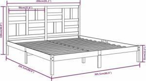 vidaXL Rama łóżka, biała, lite drewno, 200 x 200 cm 6