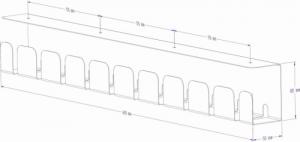 Organizer Wojtap Organizer kabli pod biurko 600 x 80 x 50 mm - Grzebień 6