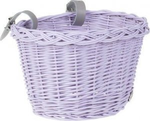 WickerPL Akcesoria rowerowe Kosz na rower dziecięcy w kolorze lawendowym 27x22 H17 cm 2