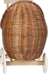 WickerPL LILI WÓZEK WIKLINOWY DLA LALEK Z OBSZYCIEM Pudrowy Róż 48X28 H26/47 CM 7