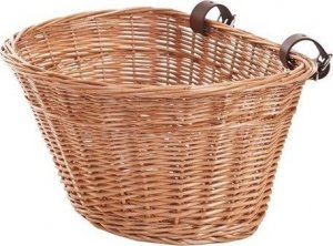 WickerPL Wikliniowy Kosz na Rower + 2 Paski skórzane 35x30 H23 cm 2