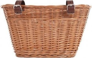 WickerPL Wikliniowy Kosz na Rower + 2 Paski skórzane 35x30 H23 cm 4
