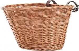 WickerPL Wiklinowy Kosz Rowerowy + 2 Paski Skórzane 42x36 H24 cm 3