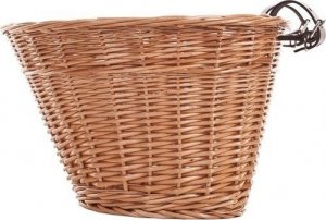 WickerPL Wiklinowy Kosz Rowerowy + 2 Paski Skórzane 42x36 H24 cm 6