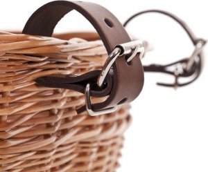 WickerPL Wiklinowy Kosz Rowerowy + 2 Paski Skórzane 43x39 H28 cm 2