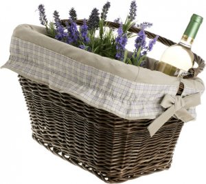 WickerPL Wiklinowy kosz rowerowy z obszyciem 46x34 H23/28  cm 2