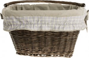 WickerPL Wiklinowy kosz rowerowy z obszyciem 46x34 H23/28  cm 3