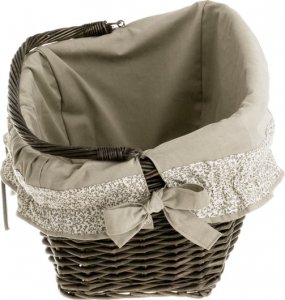 WickerPL Wiklinowy kosz rowerowy z obszyciem 46x34 H23/28  cm 4