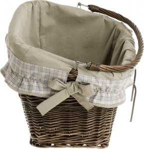 WickerPL Wiklinowy kosz rowerowy z obszyciem 46x34 H23/28  cm 5