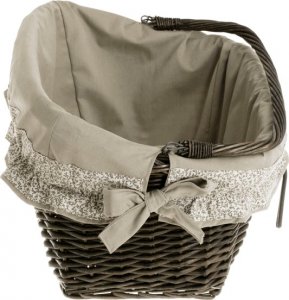 WickerPL Wiklinowy kosz rowerowy z obszyciem 46x34 H23/28 cm 2