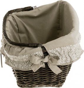WickerPL Wiklinowy kosz rowerowy z obszyciem 46x34 H23/28 cm 3