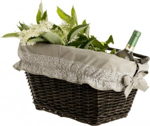 WickerPL Wiklinowy kosz rowerowy z obszyciem 46x34 H23/28 cm 5
