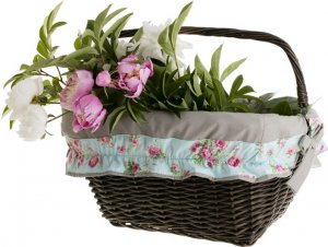 WickerPL Wiklinowy Kosz Rowerowy z Obszyciem 46x34 H23/28 cm 2