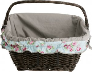 WickerPL Wiklinowy Kosz Rowerowy z Obszyciem 46x34 H23/28 cm 3