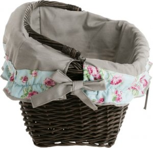 WickerPL Wiklinowy Kosz Rowerowy z Obszyciem 46x34 H23/28 cm 4