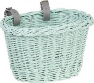 WickerPL akcesoria rowerowe Kosz na rower dziecięcy w kolorze miętowym 27x22 H17 cm 3